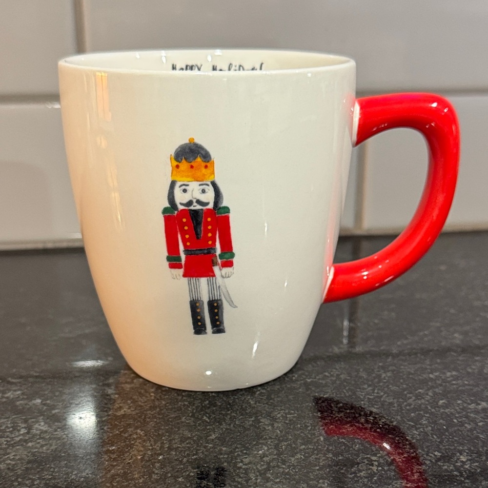 New Rae Dunn Nutcracker Mug with Red Handle